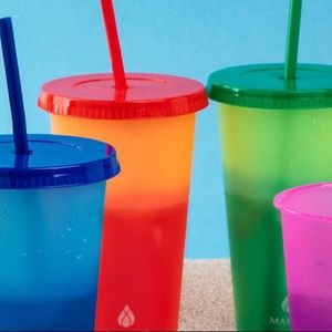 🌸Color Changing Reusable Tumblers With Straws🌸
